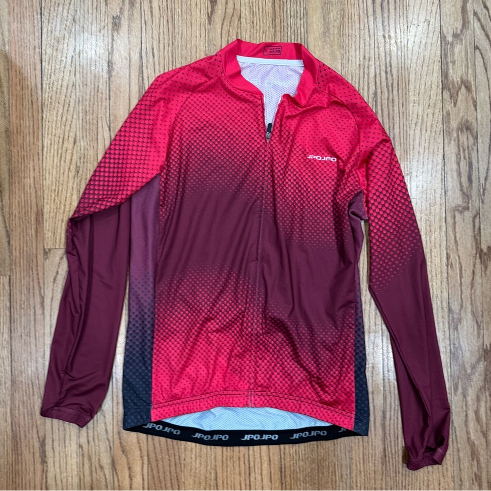 Women’s JPOJPO Pink and Black Long Sleeve Cycling Jersey Large